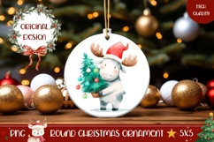 Christmas Moose Ornament PNG, Christmas Animals Ornament Product Image 1