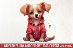 Cute Valentine Dog Clipart, Valentines Day Dog Clipart Product Image 1