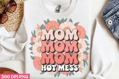 Mom hot mess PNG, Retro Mother Sublimation PNG Product Image 2