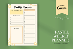 Pastel Weekly Planner Template Editable Canva Layout Product Image 1