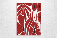 Red Poppy Abstract Floral Embroidery Design Product Image 1