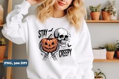 Stay Creepy PNG, Retro Dripping Heart Halloween Png Product Image 2