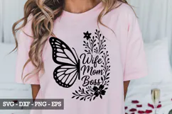 Wife Mom Boss SVG Design - Mother's day SVG Design Product Image 2