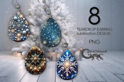 Christmas snowflake | 8 Teardrop earring Sublimation designs Product Image 1