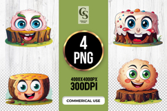 Funny Tree Stump Faces Clipart Sublimation PNG Product Image 1