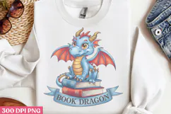 Book dragon PNG, Reading Books Sublimation PNG Product Image 2