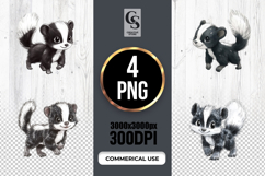 Baby Skunk Watercolor Clipart Sublimation PNG Product Image 1