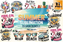 Summer Sublimation Design Bundle - 11 PNG Product Image 1