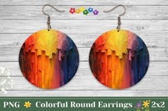 Art Paint Round Earrings, Abstract Round Earring Template Product Image 1