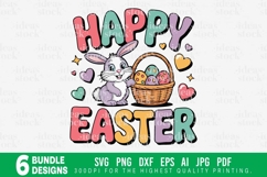 Happy Easter Bunny SVG PNG Bundle. Cute Kids Clipart Set. Product Image 2