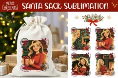 Cartoon Christmas Santa Sack Designs, Christmas Gift Bag Product Image 1