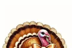 Thankful Turkey Day PNG, Thanksgiving Turkey Sublimation Product Image 2