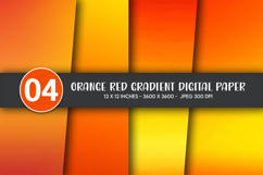 Orange Red Gradient Digital Paper Product Image 1