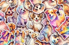 56 Watercolor Dogs | Stickers For Cricut | PNG Product Image 2