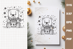 Cozy vibes SVG, Cute Christmas Bear SVG clip art Product Image 2