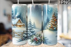 Christmas Watercolor Tumbler Wrap - Christmas PNG Design Product Image 1