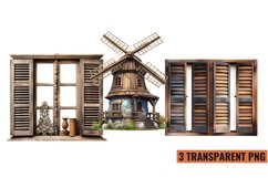 Vintage Rustic Wooden Clipart, Vintage Wooden Clipart Product Image 1