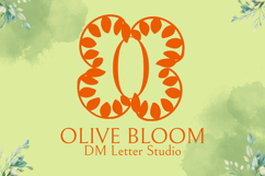 Olive Bloom Monogram - Botanical Serif Monogram Font Product Image 1