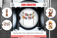 New Year Celebration Car Coaster Product Image 1