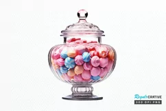 Fancy Clear Glass Candy Jar PNG Clipart Product Image 1