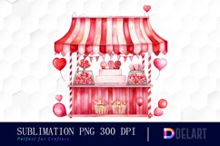 Watercolor Valentines Candy Shop Clipart, Sublimation Art Product Image 1