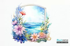 Ocean Window Watercolor PNG Clipart Product Image 1