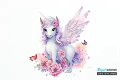 Fairy Unicorn Sublimation PNG Clipart Product Image 1
