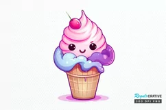 Artistic Drawing Kawaii Ice Cream PNG Clipart Product Image 1