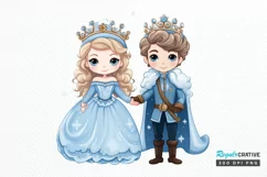 Cute Snow Princess and Prince PNG Clipart Product Image 1