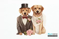 Dog Bride and Dog Groom PNG Clipart Product Image 1