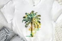 Watercolor Zipper image Palm Tree PNG Clipart Product Image 2