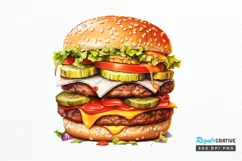 Big Hamburgers Sublimation PNG Clipart Product Image 1