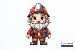 Funny Fireman Gnome Sublimation PNG Clipart Product Image 1