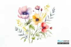 Watercolor Spring Flowers PNG Clipart Product Image 1