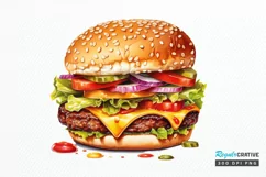 Big Hamburgers Sublimation PNG Clipart Product Image 1