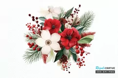 Christmas Flower Bouquet PNG Clipart Product Image 1