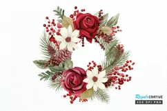 Christmas Holiday Wreath PNG Clipart Product Image 1