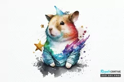 Watercolor cute animal superstar PNG Clipa Product Image 1