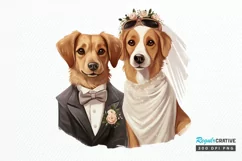 Dog Bride and Dog Groom PNG Clipart Product Image 1