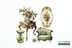 Watercolor Victorian Furniture png clipart Product Image 1