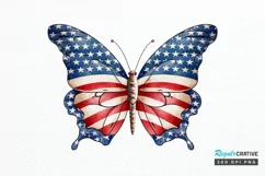 Patriotic American Flag Butterfly PNG Clipart Product Image 1