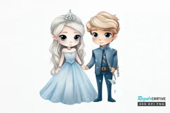 Cute Snow Princess and Prince PNG Clipart Product Image 1