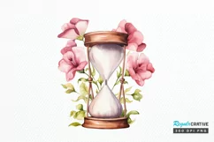 Hourglass Flower Watercolor PNG Clipart Product Image 1