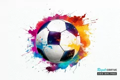 watercolor Football PNG Clipart Product Image 1