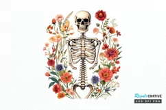 Floral Skeletons Sublimation PNG Clipart Product Image 1