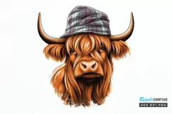 Cute Highland Cow Sublimation PNG Clipart Product Image 1