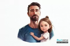 Dad and Daughter Father's Day PNG Clipart Product Image 1