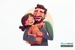 Dad and Daughter Father's Day PNG Clipart Product Image 1
