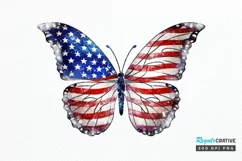 Patriotic American Flag Butterfly PNG Clipart Product Image 1