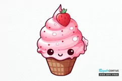 Artistic Drawing Kawaii Ice Cream PNG Clipart Product Image 1